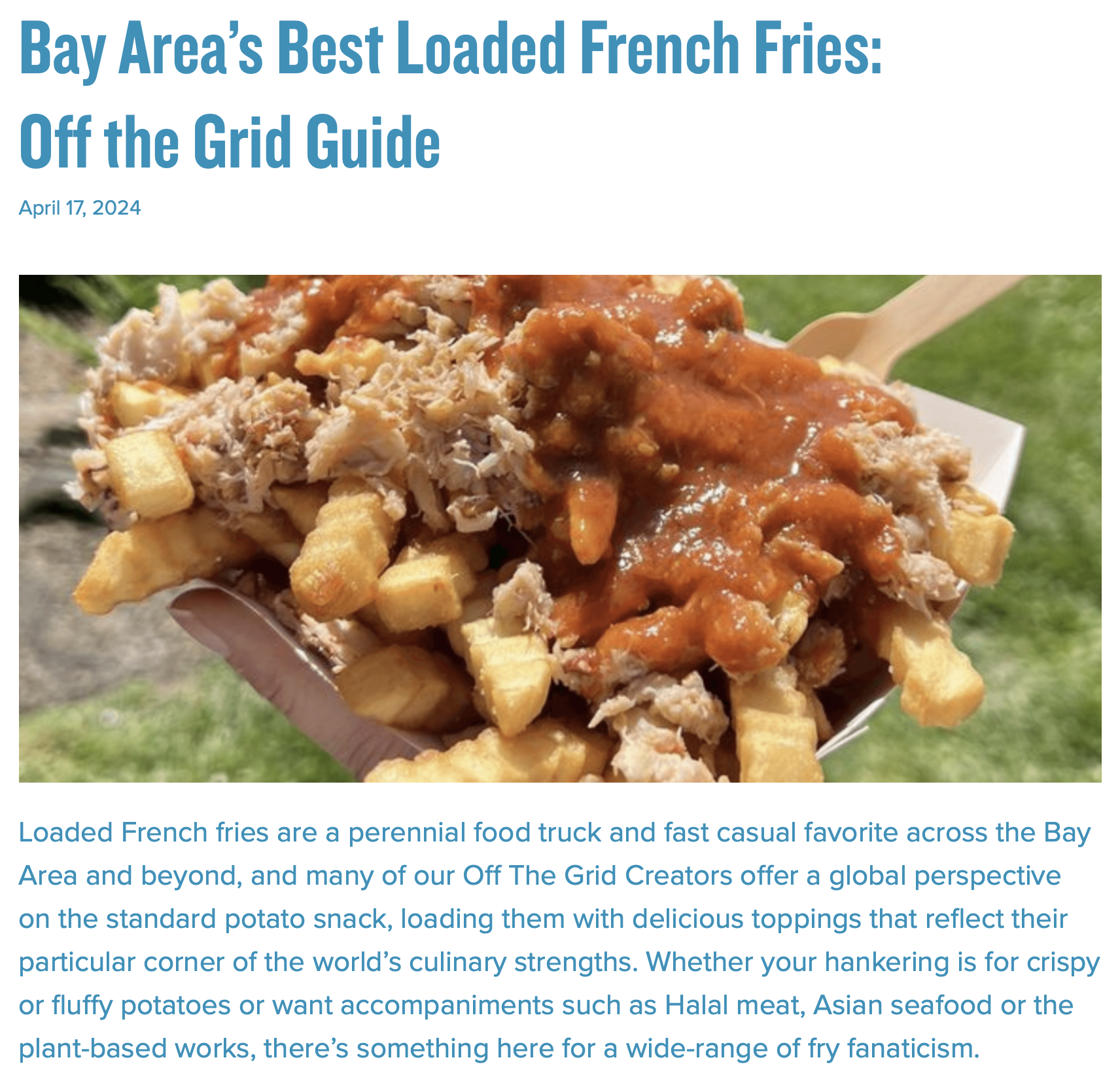 Bay Area’s Best Loaded French Fries – Satay By The Bay SF
